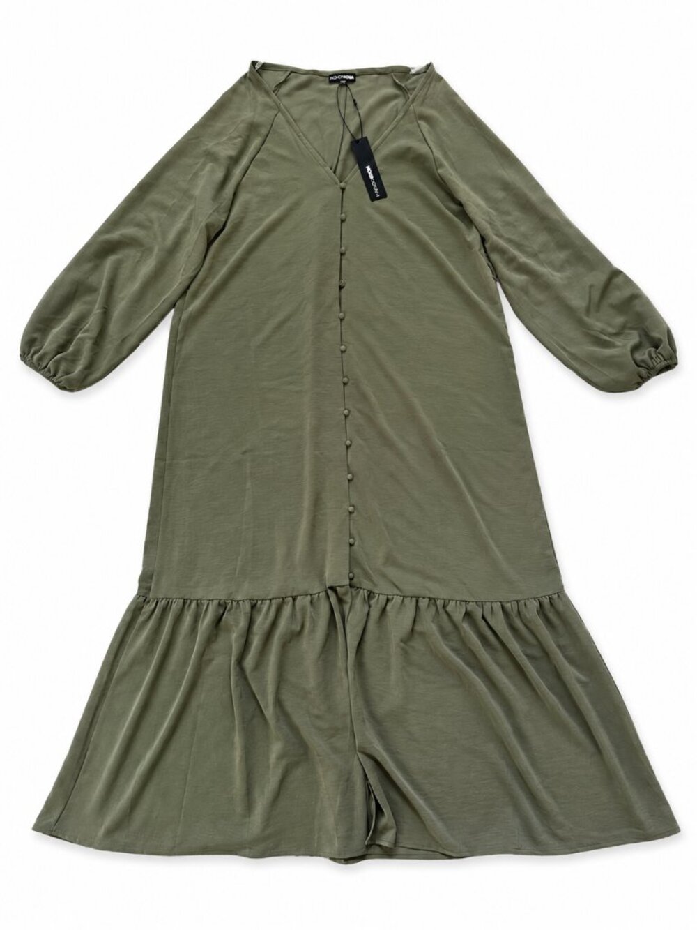 Fashion Nova Swaying Long Sleeve Olive Maxi Dress Size M NWT